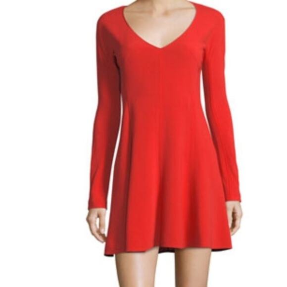 Diane Von Furstenberg Dresses & Skirts - Diane von Furstenberg Red V-Neck Fit and Flare Dress